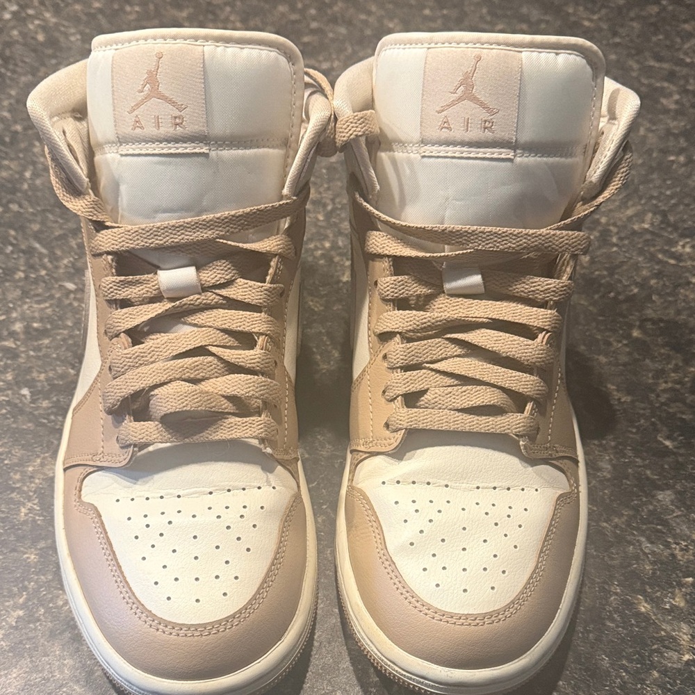 Jordan Women's Athletic Shoes in White and Tan